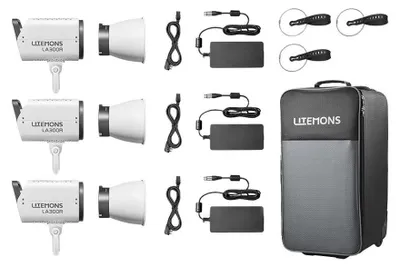 Immagine prodotto di Godox Litemons LA300R RGB LED Video Light 3 light kit