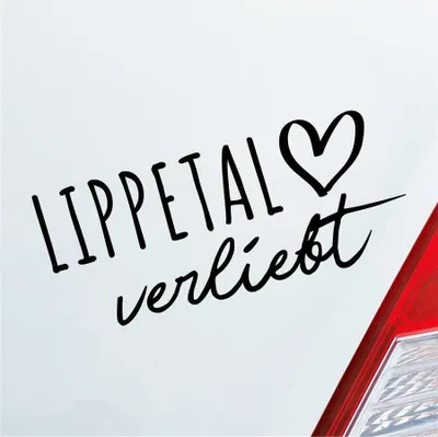 Produktbild von Auto Aufkleber Lippetal verliebt Herz Gemeinde Liebe Car 19x8 cm Schwarz Matt Sticker Heckscheibenaufkleber