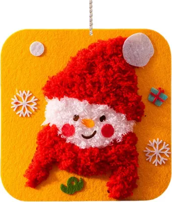 Produktbild von INF DIY Weihnachts-Fädelkunst - Schneemann Bastelset, Filz Nähprojekt