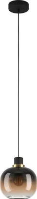 Produktbild von EGLO Hängelampe Oilella, 1-flammige Pendelleuchte Rauchglas über Esstisch, Deckenlampe hängend aus Metall mit Glas-Kugel, Kugellampe mit E27, Ø 19 cm