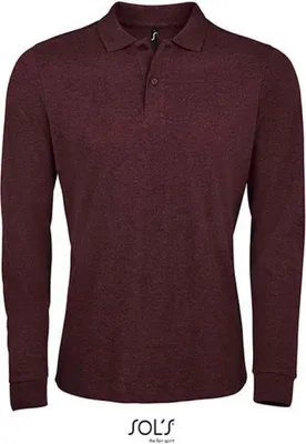 Immagine prodotto di SOLs 02087 | Polo uomo manica lunga in piqué Perfect - Colore: Heather Oxblood - Taglia: L