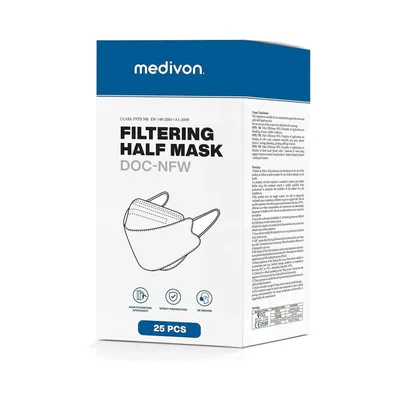 Produktbild von Medivon Schutzmasken, DOC FFP2, 3D Fischdesign, 25 Stück