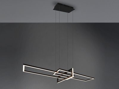 Trio Lighting LED-Hängeleuchte Lampe Leuchte 34W Salinas, 3.000 K, schwarz matt