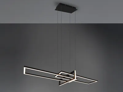 Produktbild von Trio Lighting LED-Hängeleuchte Lampe Leuchte 34W Salinas, 3.000 K, schwarz matt