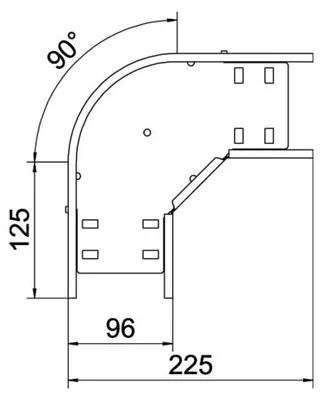 Produktbild von Obo Bettermann 6036560, Eckverbindungsbeschlag, Zink, Stahl, 90°, 100 mm, 60 mm