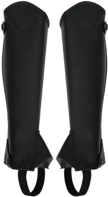 Immagine prodotto di Stivali da equitazione (parte superiore) - Equipaggiamento da equitazione confortevole - Protettivo - (PU) - Per l'equitazione - Ideale per bambini - Unisex - Nero