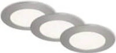 Produktbild von LED Einbauleuchte Einbaulampe 3er Set 4000K IP44 8W silber Kunststoff Briloner
