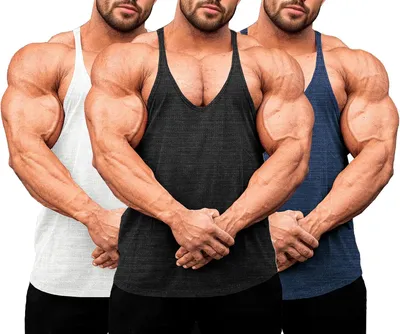 Produktbild von Tanktop für Herren mit Y-Rücken, ideal für Fitness und Bodybuilding, schnelltrocknendes Sportshirt
