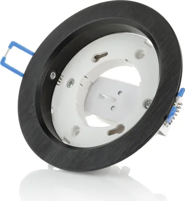 Produktbild von LED Einbaustrahler Aluminium rund schwarz gebürstet