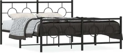 Immagine prodotto di Maison Exclusive - Struttura letto con testiera e pediera in metallo nero 150x200 cm