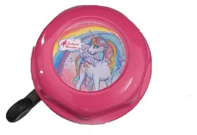 Image de Sonnette de vélo rose, collection "Einhorn Paradies" (Paradis de licorne), marque Bike Fashion.
