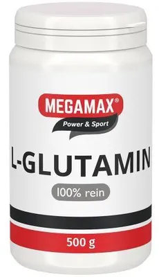 Image de MEGAMAX Power & Sport Poudre de L-glutamine 100 % pure, 500 g de poudre