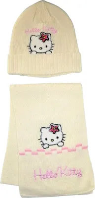 Immagine prodotto di Set invernale Hello Kitty con cappello e sciarpa per bambina color crema 52