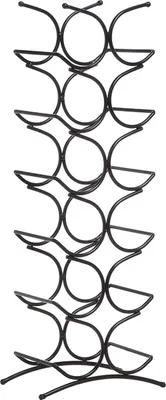 Image de A. Étagère à vin pour 12 bouteilles, noire, dimensions : 24,9 x 16 x 67,8 cm