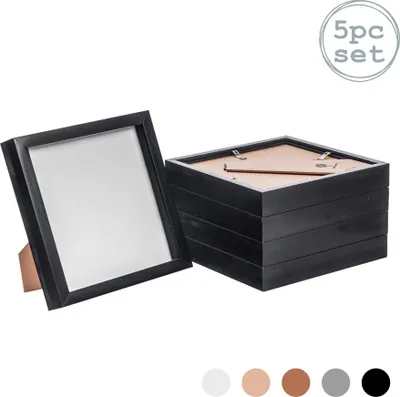 Produktbild von Nicola Spring 8x8 Box Fotorahmen schwarz - stehend und hängend x 5