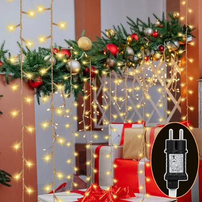 Zdjęcie produktu dla Hengda 20M 200 LED łańcuch świetlny, ciepła biel, 8 trybów świecenia, imprezy, ogród, wnętrza, na zewnątrz, dekoracja, oświetlenie świąteczne