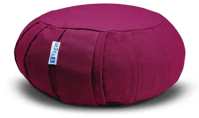 Obrázok produktu pre Jógový vankúš bordová,bavlna, pohánkové šupky, snímateľný poťah, pre meditáciu