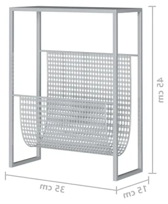 Produktbild von Zeitungsständer aus Stahl in Silber, 35 x 15 x 45 cm
