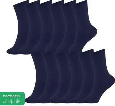 Produktbild von Bambus Socken Uni 12er Set Marineblau Größe 39-42