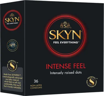 Produktbild von 36 Stück SKYN Intense Feel Kondome mit Extra Starken Noppen Skynfeel Latexfrei