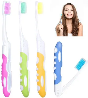 Produktbild von Opvouwbare Zahnbürsten - 4 Stücke - Weiche Borsten - Hygienisch - Tragbar - Ideal für Reisen und Camping