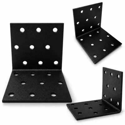 Zdjęcie produktu dla TORVON KM3, kątownik montażowy, łącznik kątowy, kolor czarny, stal, wymiary 60 x 60 x 60 mm, 20 sztuk.