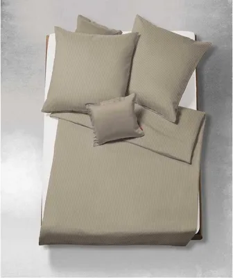 Produktbild von Fleuresse Mako-Satin Bettwäsche Makodamast Linz 100% Baumwolle Reißverschluss Bettbezug Kissenbezug Bettgarnitur Bettwäsche-Set 135x200 cm Taupe