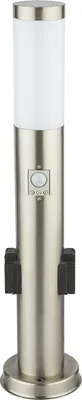 Produktbild von V-TAC Poller-Außenleuchte VT-838, IP44, E27, PIR-Sensor, Steckdose, Edelstahl, 600mm