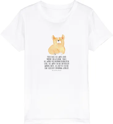 Produktbild von Mr. & Mrs. Panda Kleinkinder T-Shirt Corgie 12-14 Jahre (152/164) - Weiß - Geschenk, Hund, Kinder, Teenager, Lebensfroh, Motivation, Corgi, Kindershirt, Sprüche, Spruch