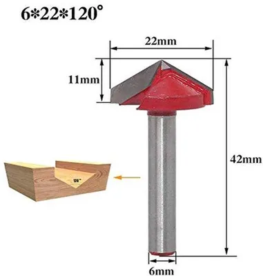 Image de Scie à carbure, jeu de forets de 6 mm à 60° et 120° pour la découpe du bois