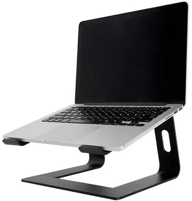 Obrázek produktu pro Ergonomický stojan na notebook, nastavitelný, 10–17,3 palců, kovový, pro lepší polohu a odvod tepla, černý