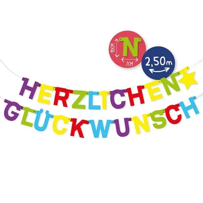 Produktbild von trendhaus BIRTHDAY FUN Papier-Girlande ''Herzlichen Glückwunsch'' WUNSCH-BIRTHDAY