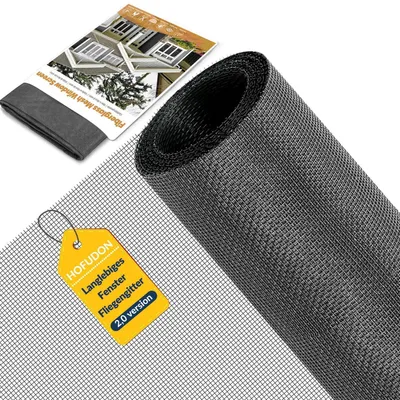 Produktbild von Fliegengitter Meterware 120x250cm Fiberglas Grau reißfest zuschneidbar UV-beständig