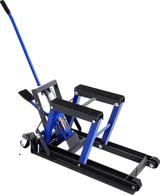 Image de Pont élévateur pour motos, fonctionnement hydraulique, capacité de charge 680 kg, bleu