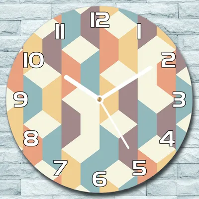 Produktbild von Wanduhr aus Glas Rund fi 30 Retro Geometrisch Quarz Deko Schlafzimmer Büro