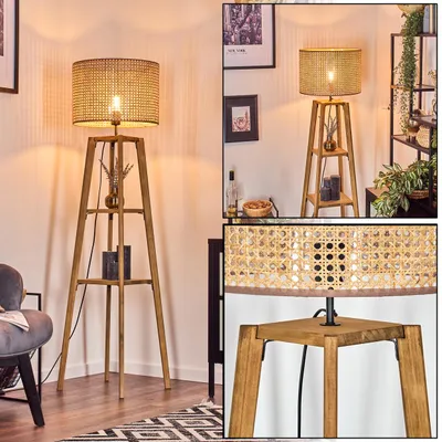 Produktbild von Varoni Stehlampe aus Holz/Rattan in Naturfarben