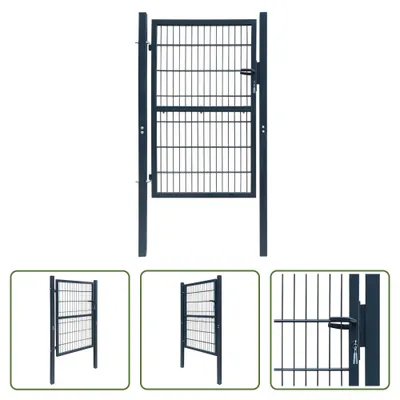 Immagine prodotto di The Living Store Cancello di recinzione 2D (cancello singolo) grigio antracite 106x210 cm