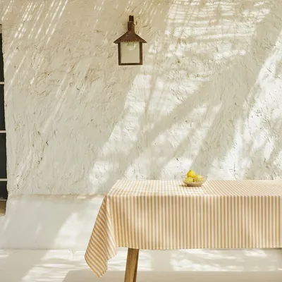 Image de Horizon Nappe 140x140 cm jaune moutarde 140x250 cm 85% coton 15% polyester Fabriqué en Europe