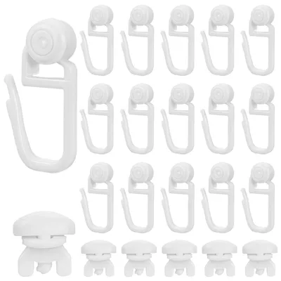 Gardinenhaken-Set 100 Stk. + 6 Stopper, 8 mm, für Schienen