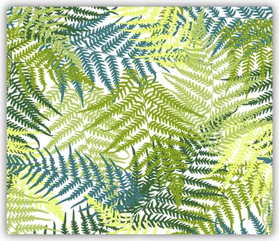 Produktbild von Tulup Glas Herdabdeckplatte Glaskeramikkochfeld-Abdeckung Spritzschutz Glasabdeckplatte Kochplattenabdeckung und Schneidebrett - Einteilig - 60x52 cm Farne Muster