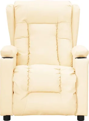 Image de vidaXL Fauteuil relax Crème Similicuir