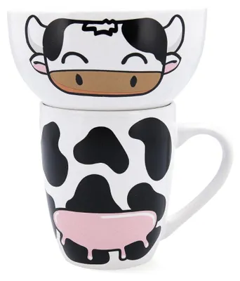 Kinder-Zoo-Set aus Keramik, Tasse 33 cl & Schale 51 cl