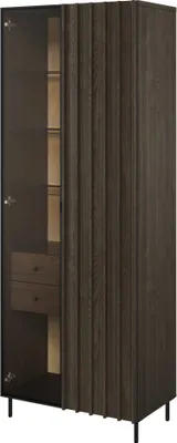 Obrázek produktu pro Vitrína Piemonte PE-02 Skříň 2dveřová vitrína 73x196x44 cm s osvětlením Skříň do obývacího pokoje 2 zásuvky