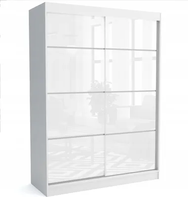 Produktbild von Moderner Schiebetürenschranke BELI 160 cm Hochglanzplatte (WEISS)