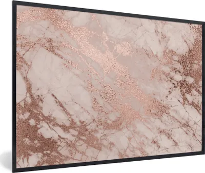 Produktbild von MuchoWow® Gerahmtes Poster Marmor - Rosa - Luxus - Marmoroptik - Glitzer - Design 30x20 cm - Poster mit Schwarzem Bilderrahmen Wandposter Rahmen Foto Bilder - Kunstdruck - Bild-Poster