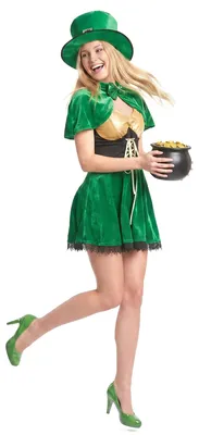 Produktbild von St. Patrick's Koboldkostüm für Damen Small