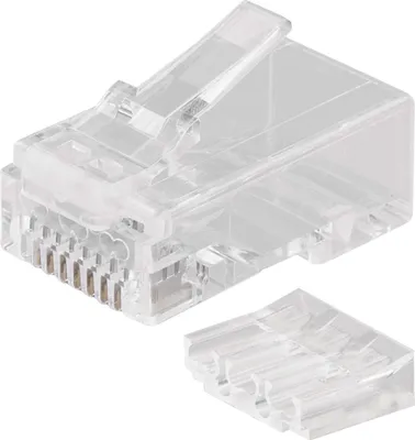 Konektor RJ45 pro UTP kabel (drát), průhledný, 20 ks