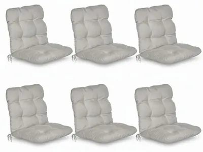 Immagine prodotto di Beautissu Set di 6 cuscini per sedie a schienale basso Flair NL, 100x50x8 cm, grigio