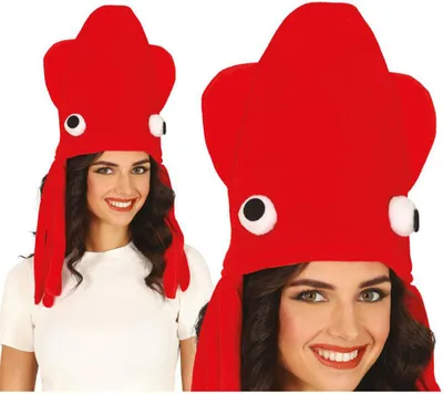 Productafbeelding van Zeebeest Kraken, carnaval kostuum, grappige hoofdband, kleur: rood