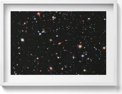 Produktbild von NASA-Foto - Sternenkosmos– Wandbild mit Rahmen – Gerahmtes Bild  – Wanddekoration – 70x50 cm –  Schwarz Rahmen
